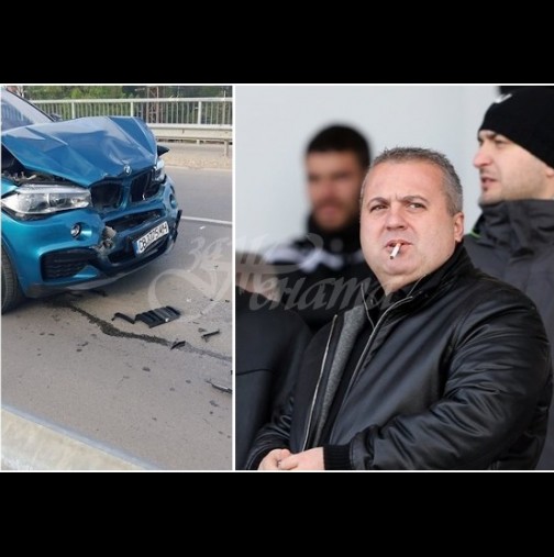 Жената на Коко Динев направи верижно меле в София, в колата е била и 1-годишната им дъщеричка (Снимки):