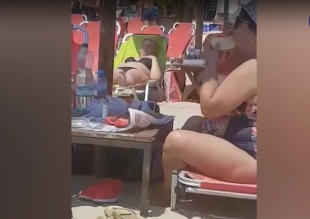 Да потънеш от от срам заради нашенци на Керамоти (ВИДЕО) Домати, салам, хляб и интимна българска плът се настаниха на пясъка