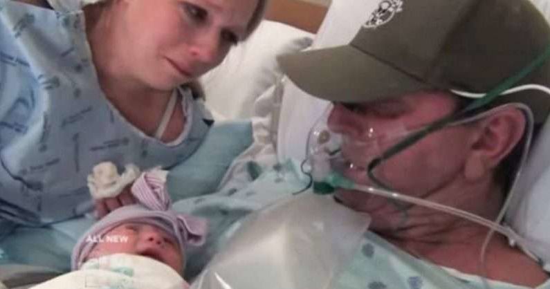 Майка роди 2 седмици по-рано, за да може умиращият ѝ съпруг да прегърне детето си