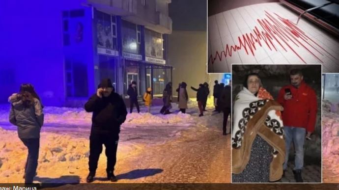 Мощен трус в Турция, хората бягат панически в снежните преспи СНИМКИ